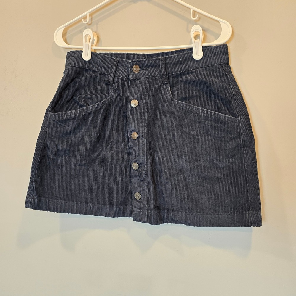 Free People Skirt Ray Corduroy Mini Womens 6 Blue